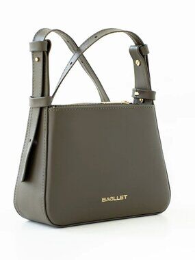 NWOT BAGLLET BG130 Olive Italian Leather Crossbody Shoulder Bag